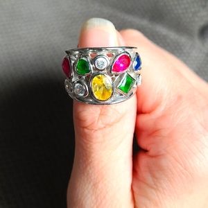 ⭐Colored Gemstone Rhodium Ring⭐